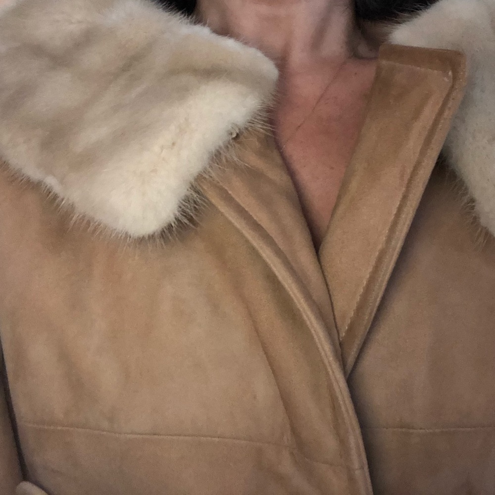 Vintage Suede/Mink Collar 50’s-60’s Coat - Picture 6 of 12